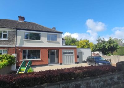 Fully renovated two-storey semi-detached house with new facade render, brickwork restoration and upgraded windows